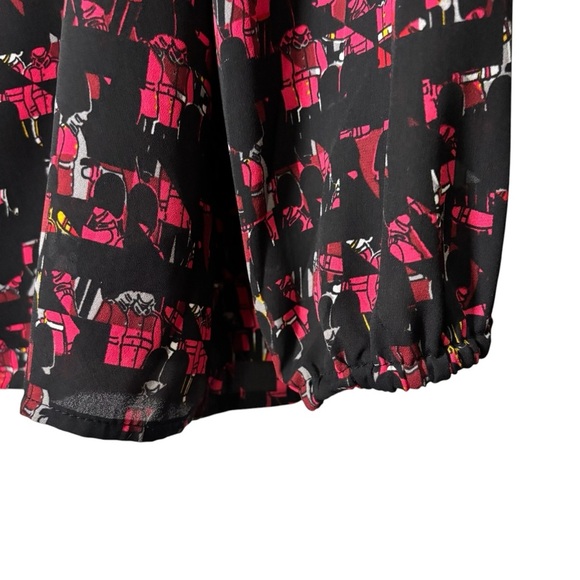 Thakoon For Designation Iconic Print Blouse Size Large Peasant Office Workwear - Picture 8 of 16